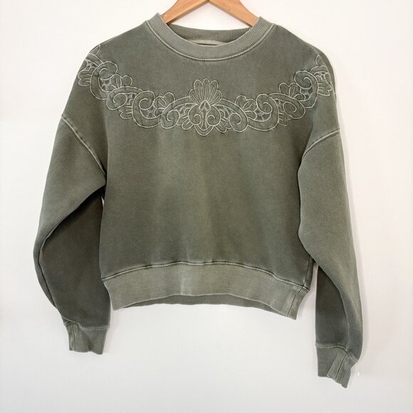 American Eagle Cropped Sweatshirt with Mesh Detail Size XS - Picture 2 of 7